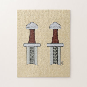 Viking Sword Pattern Welding Jigsaw Puzzle