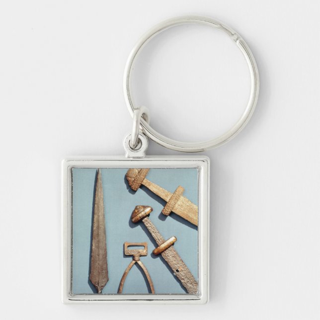 Viking swords, stirrup and spearhead key ring (Front)