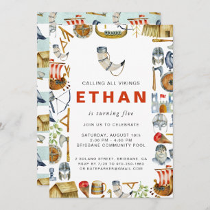 Viking Themed Birthday Party Invitation