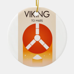 Viking to Mars Space Art Ceramic Ornament