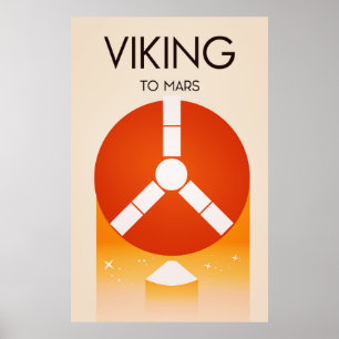 Viking to Mars Space Art Poster