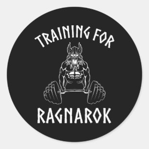 Viking Training For Ragnarok Shirt Norse Gym  Classic Round Sticker