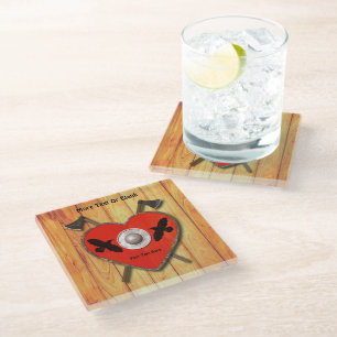 Viking Valentine - Raven Ceramic Glass Coaster