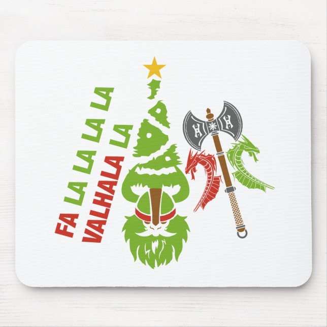 Viking Valhalla Christmas Holiday Mouse Pad (Front)