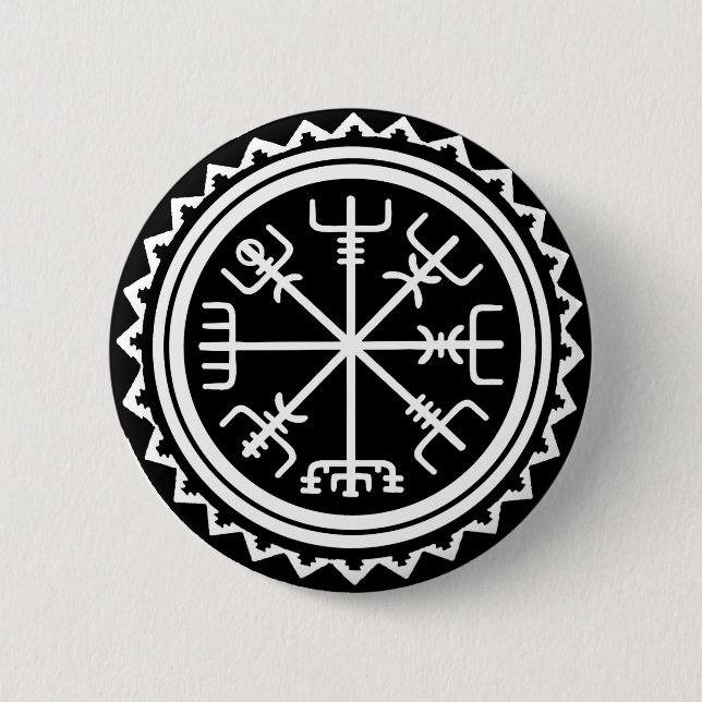 Viking Vegvisir Compass 6 Cm Round Badge (Front)
