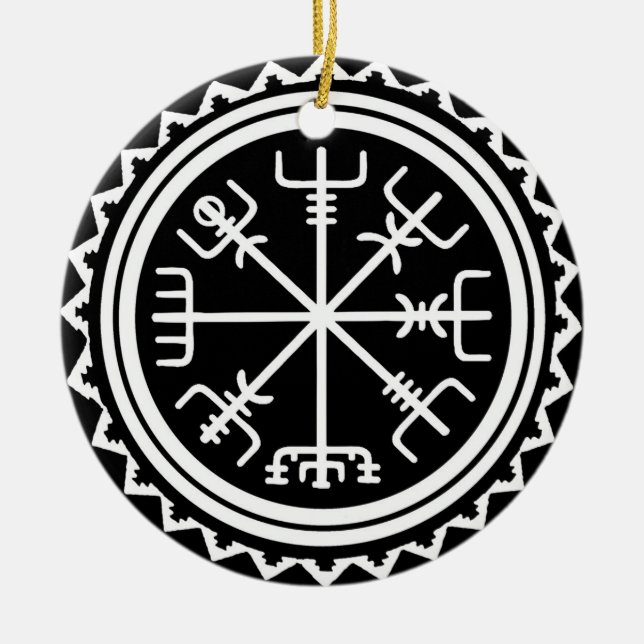 Viking Vegvisir Compass Ceramic Ornament (Front)