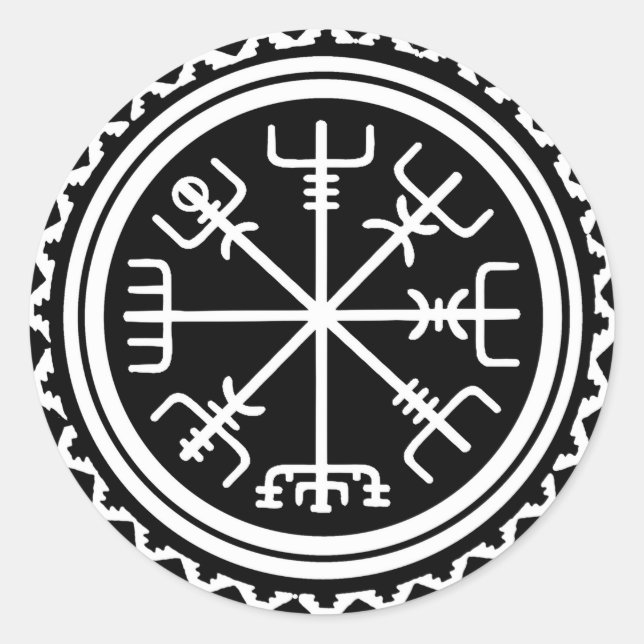 Viking Vegvisir Nautical Compass Classic Round Sticker (Front)