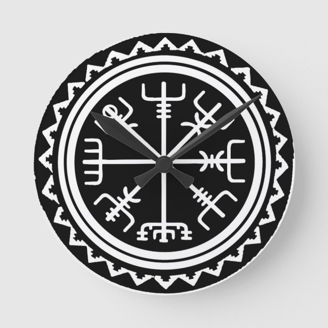 Viking Vegvisir Nautical Compass Round Clock (Front)