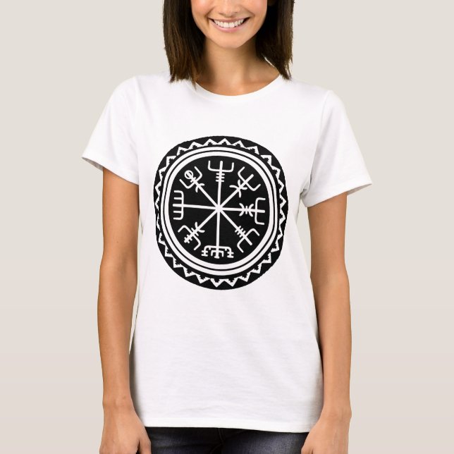 Viking Vegvisir Nautical Compass T-Shirt (Front)