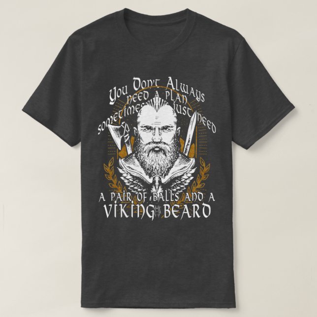 Viking Vikings Nordic Norse Norsemen Scandinavian  T-Shirt (Design Front)
