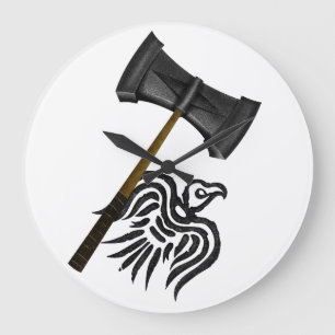 Viking War Hammer Thor Mythology Large Clock
