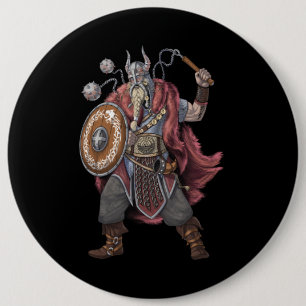 Viking Warrior 6 Cm Round Badge