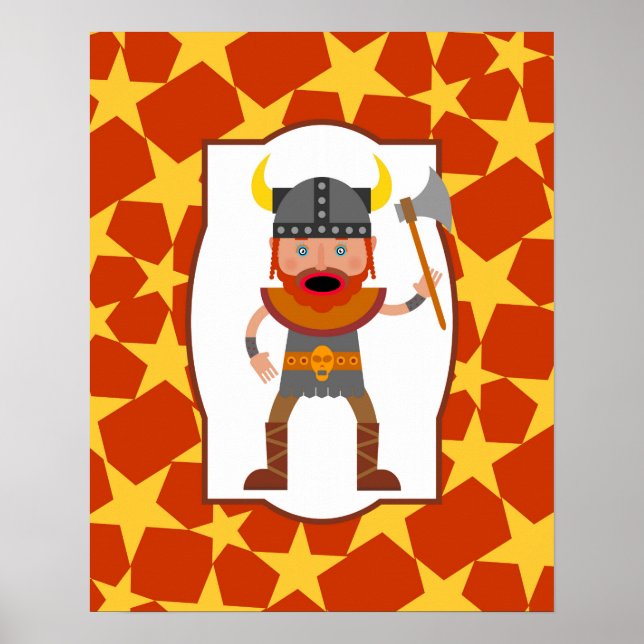 Viking Warrior Boy Birthday Party Poster (Front)