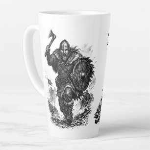Viking Warrior Charge – Ink Battle Latte Mug