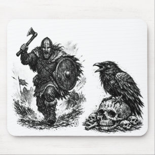 Viking Warrior Charge – Ink Battle Mouse Pad