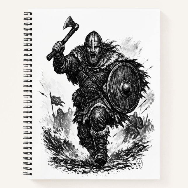 Viking Warrior Charge – Ink Battle Notebook (Front)