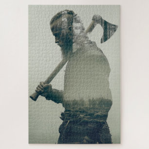 Viking Warrior Double Exposure Puzzle
