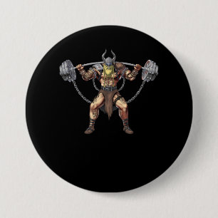Viking Warrior Fitness Weight Lifting 7.5 Cm Round Badge