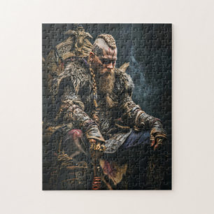 Viking Warrior in Authentic Attire Jigsaw Puzzle