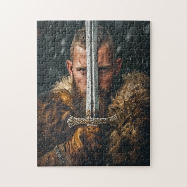 Viking Warrior in Authentic Attire Jigsaw Puzzle (Vertical)