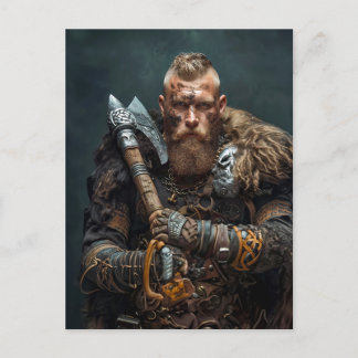 Viking Warrior in Authentic Attire Postcard