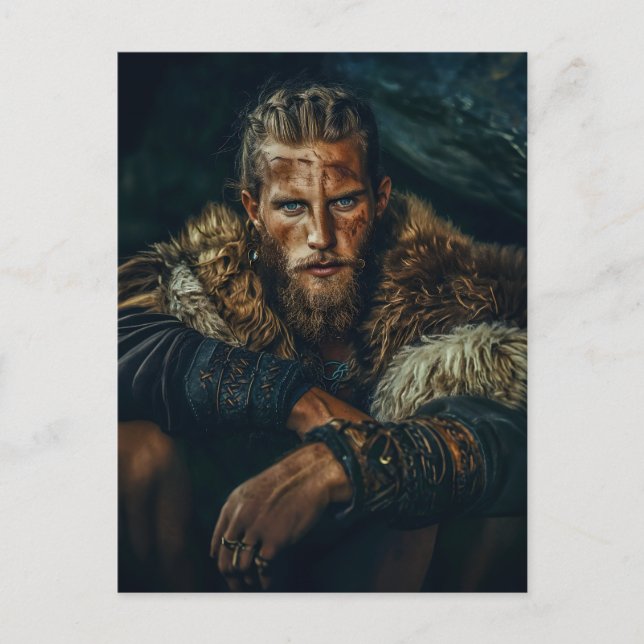 Viking Warrior in Authentic Attire Postcard (Front)