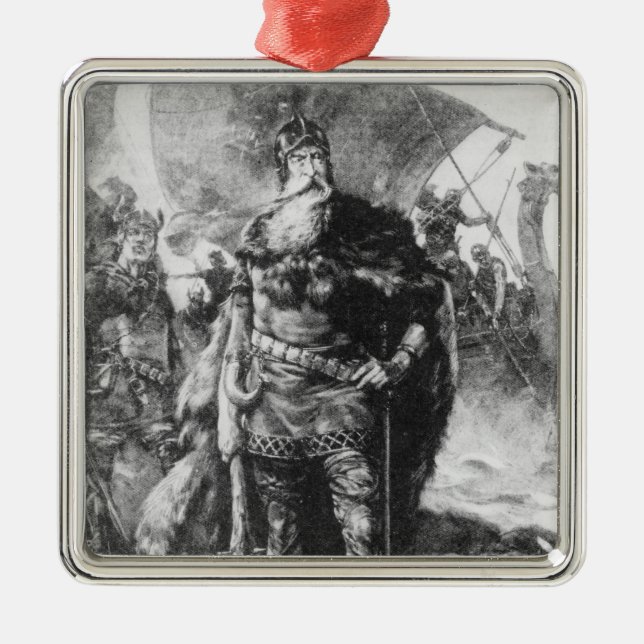 Viking Warrior Metal Ornament (Front)