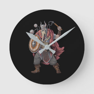 Viking Warrior Round Clock