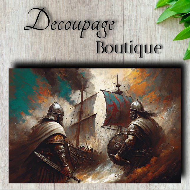 Viking Warrior Ship Decoupage Tissue Paper (Viking Warrior Ship Decoupage Tissue Paper)