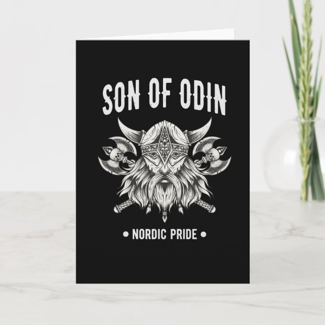 Viking Warrior Son Of Odin Norse Mythology Asatru Card (Front)