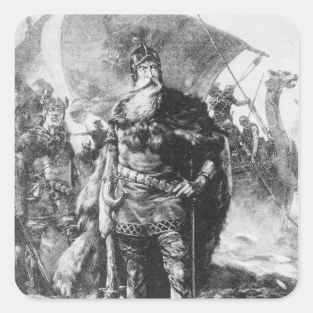 Viking Warrior Square Sticker (Front)