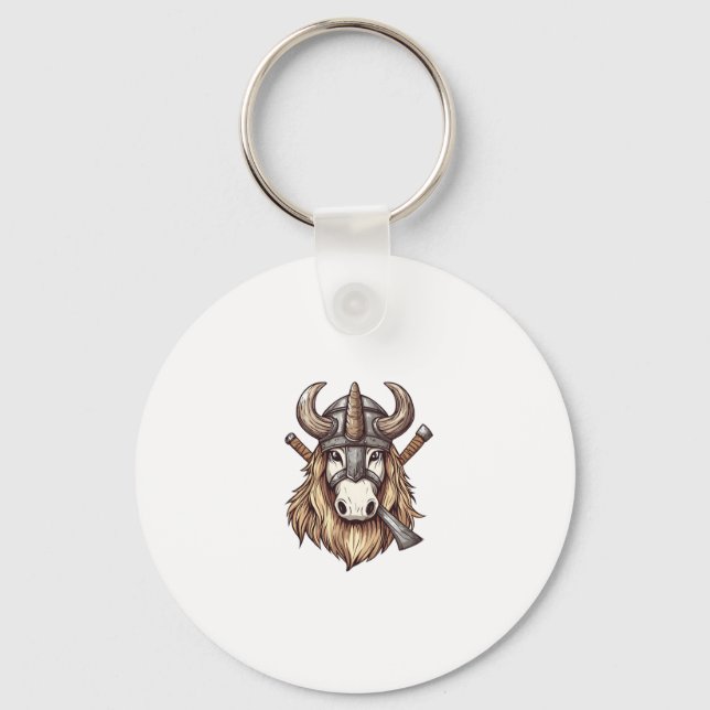 Viking Warrior Unicorn (1) Key Ring (Front)