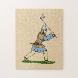 Viking Warrior Wielding Broad-Axe Jigsaw Puzzle