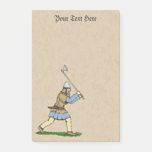 Viking Warrior Wielding Broad-Axe Post-it Notes (Front)