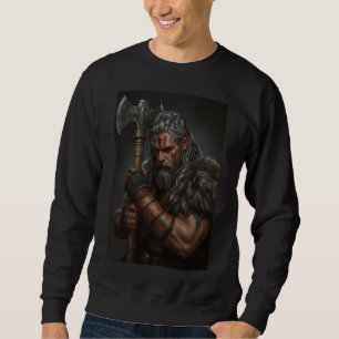 Viking Warrior with Tribal War Paint – Fierce Nors Sweatshirt