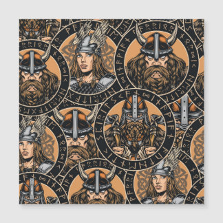Viking Warriors: Colourful Vintage Pattern