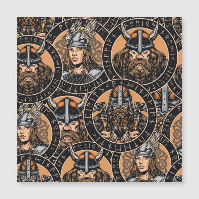 Viking Warriors: Colourful Vintage Pattern (Front)