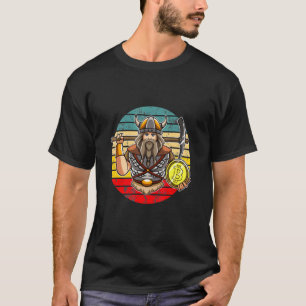 Viking With Bitcoin Flag Design T-Shirt