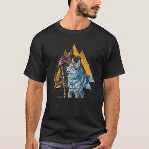 Viking with Wolf Nordic Runes Viking T-Shirt