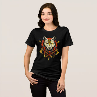 Viking Wolf Norse Mythology Nordic Warrior Womens Tri-Blend Shirt