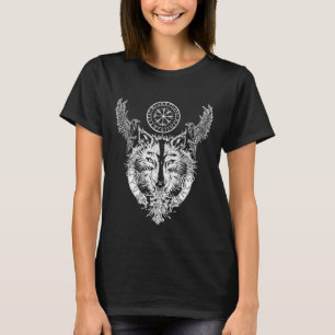 Viking Wolf Raven Vegvisir T-Shirt