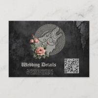 Viking Wolf & Roses. A stylised wolf's head,