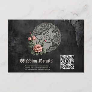 Viking Wolf & Roses. A stylised wolf's head, Enclosure Card