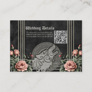 Viking Wolf & Roses. A stylised wolf's head,  Enclosure Card