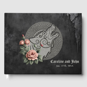 Viking Wolf & Roses. A stylised wolf's head, Guest Book