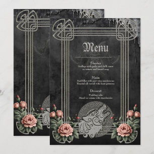 Viking Wolf & Roses. A stylised wolf's head Menu
