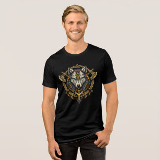 Viking Wolf Symbol Norse Mythology Nordic Warrior  Tri-Blend Shirt