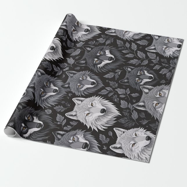 Viking Wolf Wrapping Paper (Unrolled)