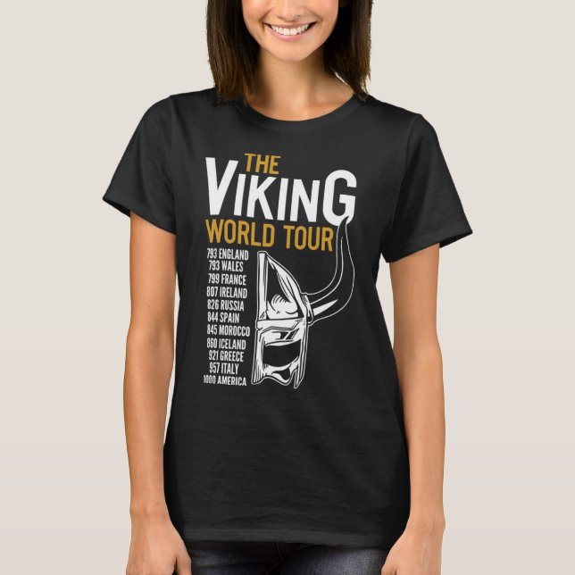 Viking World Tour Norse Vikings Mythology  Valhall T-Shirt (Front)