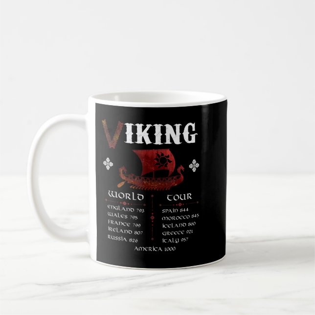 Viking World Tour Viking Ship Coffee Mug (Left)